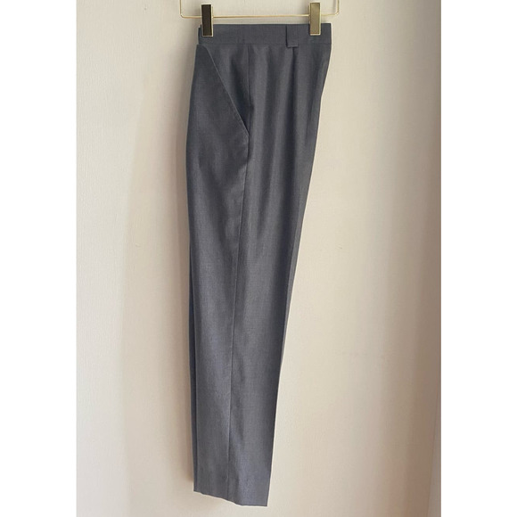 Vintage ESCADA Margaretha Ley 1990s High Waisted Wool Twill Pants EU 36 Gray - Picture 7 of 8